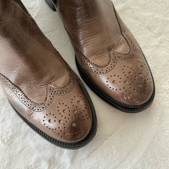 Lillybee Kristin Distressed Brown Black Slip On Ankle Boots Size 8.5 - Picture 7 of 10